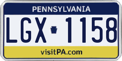 PA license plate LGX1158
