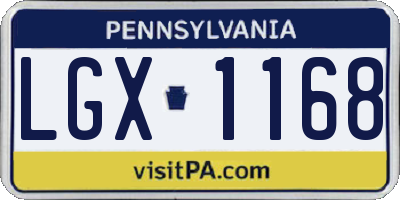 PA license plate LGX1168