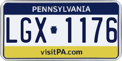 PA license plate LGX1176