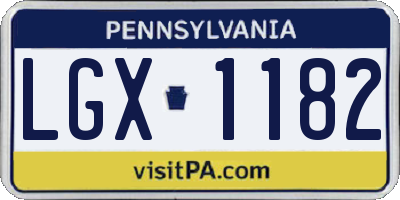 PA license plate LGX1182