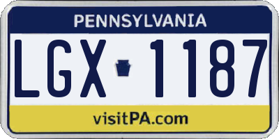 PA license plate LGX1187