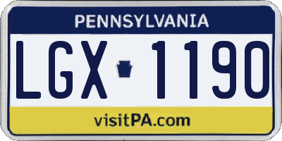 PA license plate LGX1190