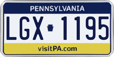 PA license plate LGX1195