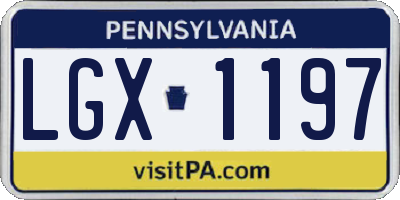 PA license plate LGX1197