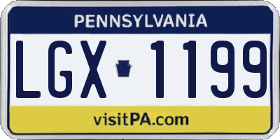 PA license plate LGX1199