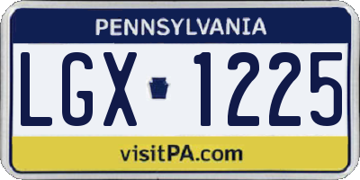 PA license plate LGX1225