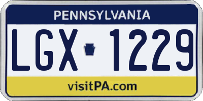 PA license plate LGX1229