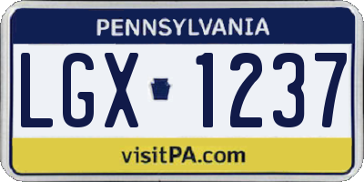 PA license plate LGX1237