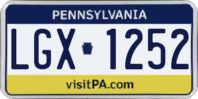 PA license plate LGX1252