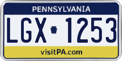 PA license plate LGX1253