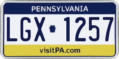 PA license plate LGX1257