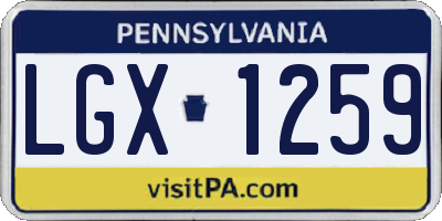 PA license plate LGX1259