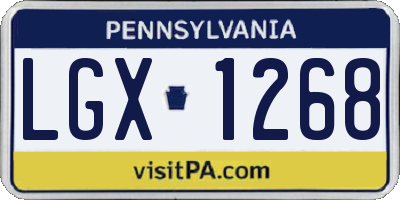 PA license plate LGX1268