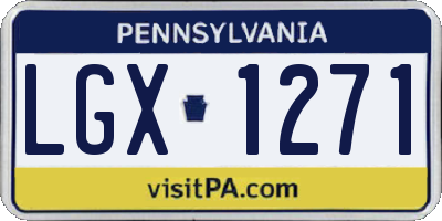 PA license plate LGX1271
