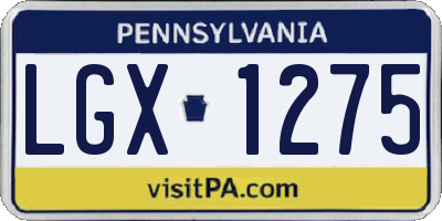 PA license plate LGX1275