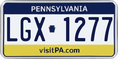PA license plate LGX1277