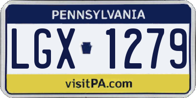 PA license plate LGX1279