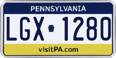 PA license plate LGX1280