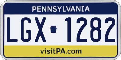 PA license plate LGX1282