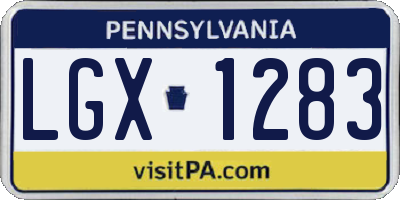 PA license plate LGX1283