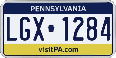 PA license plate LGX1284