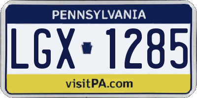 PA license plate LGX1285