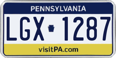 PA license plate LGX1287