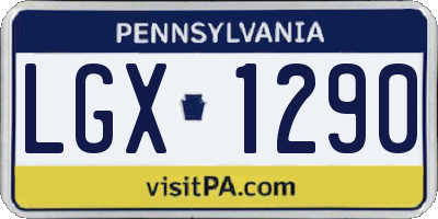 PA license plate LGX1290