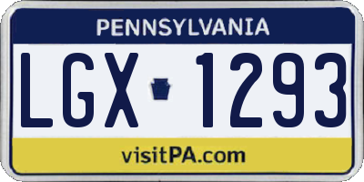 PA license plate LGX1293
