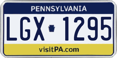 PA license plate LGX1295