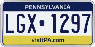 PA license plate LGX1297