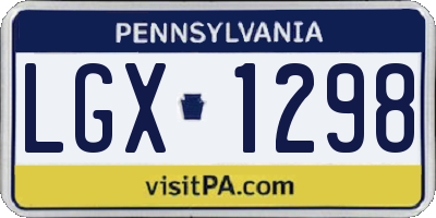 PA license plate LGX1298