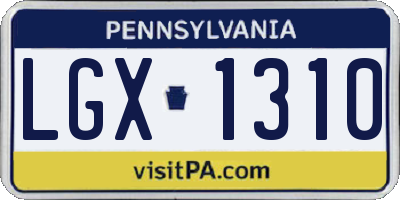PA license plate LGX1310