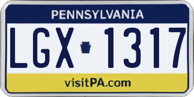 PA license plate LGX1317