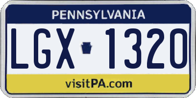 PA license plate LGX1320