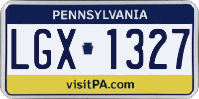 PA license plate LGX1327