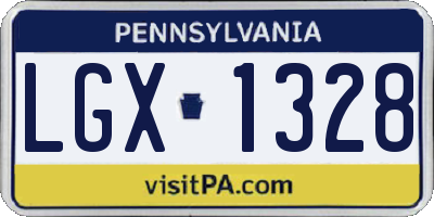 PA license plate LGX1328