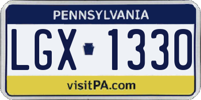 PA license plate LGX1330