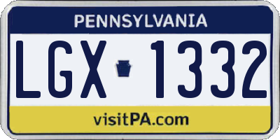 PA license plate LGX1332