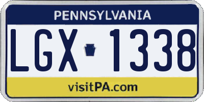 PA license plate LGX1338