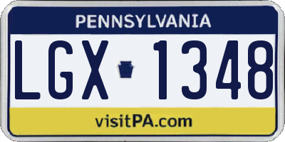 PA license plate LGX1348