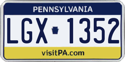 PA license plate LGX1352