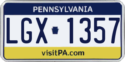 PA license plate LGX1357