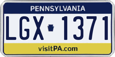 PA license plate LGX1371