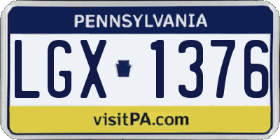 PA license plate LGX1376