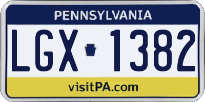 PA license plate LGX1382