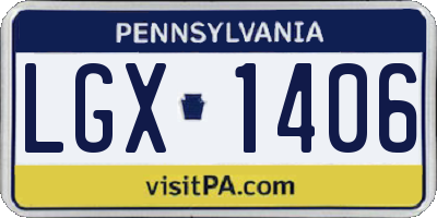 PA license plate LGX1406