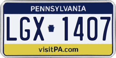 PA license plate LGX1407
