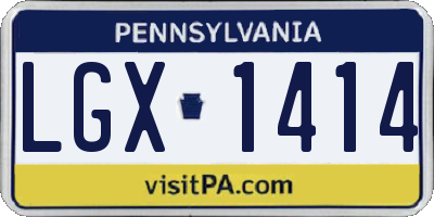 PA license plate LGX1414