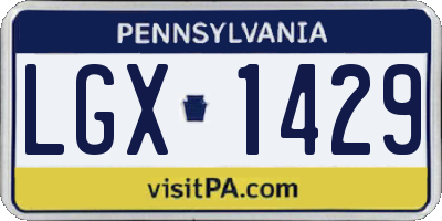 PA license plate LGX1429